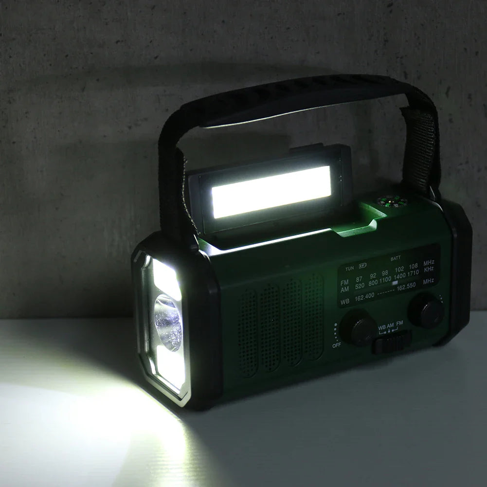 Draagbare Noodradio met Handcrank en Zonne-energie – Beste Noodradio met LED Zaklamp en Powerbank Functie