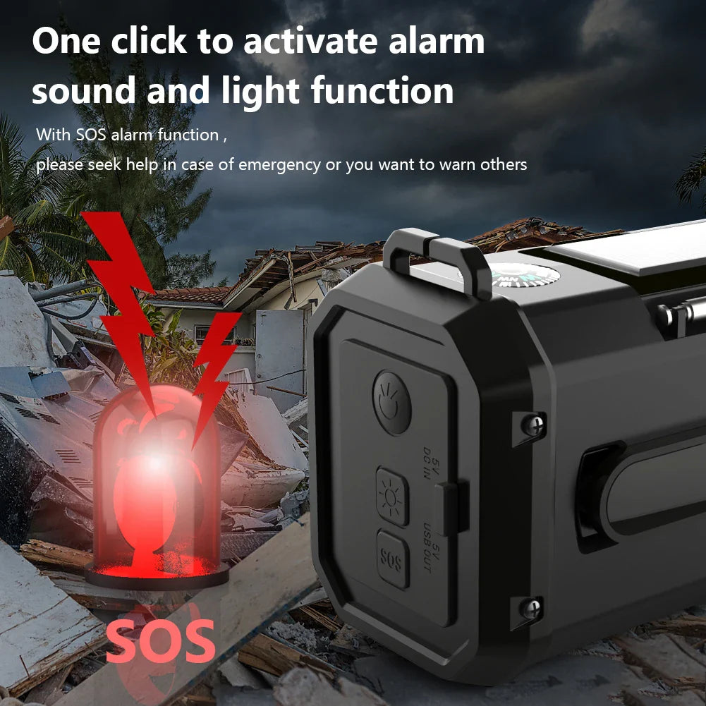 Draagbare Noodradio met Handcrank en Zonne-energie – Beste Noodradio met LED Zaklamp en Powerbank Functie