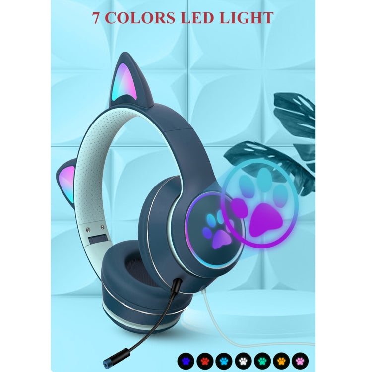 Draadloze Kattenoor Gaming Headset met LED-verlichting en Microfoon