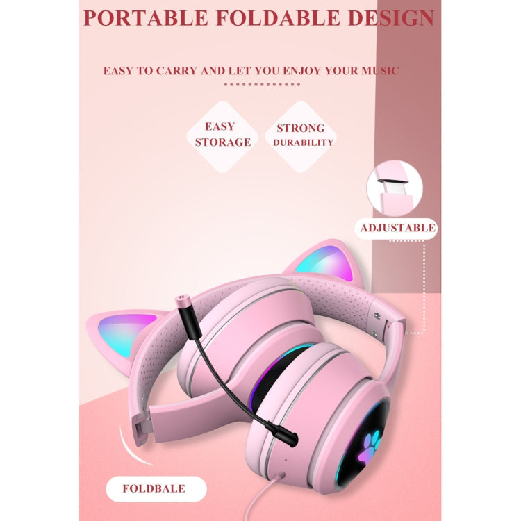 Draadloze Kattenoor Gaming Headset met LED-verlichting en Microfoon