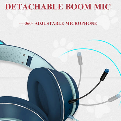 Draadloze Kattenoor Gaming Headset met LED-verlichting en Microfoon