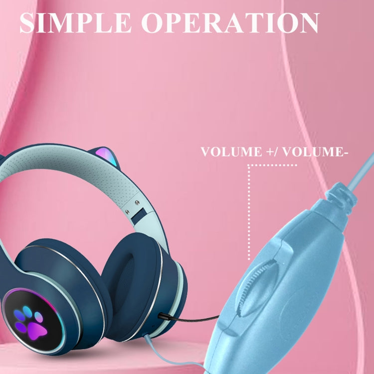 Draadloze Kattenoor Gaming Headset met LED-verlichting en Microfoon