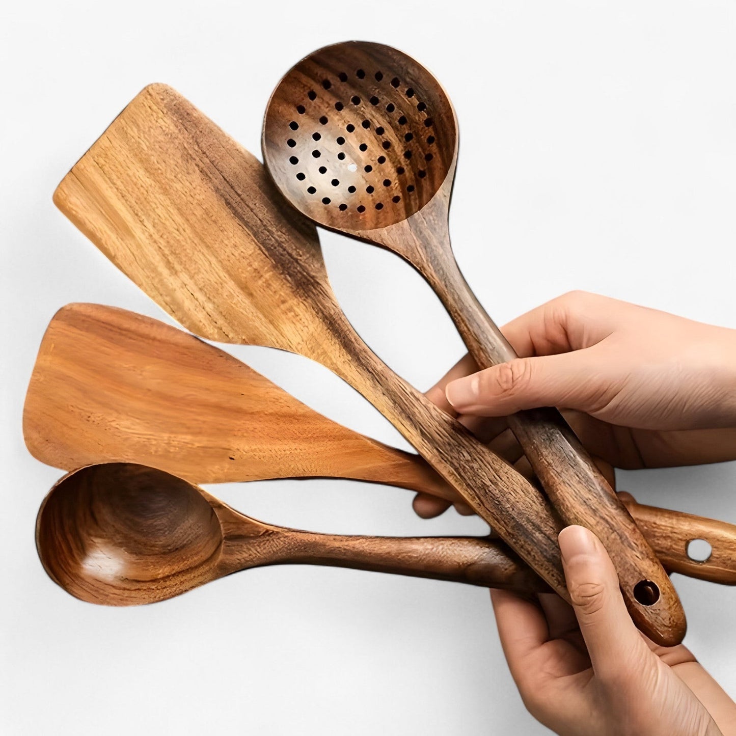 EcoWood Keukengerei Set van Hout met 11 Delen