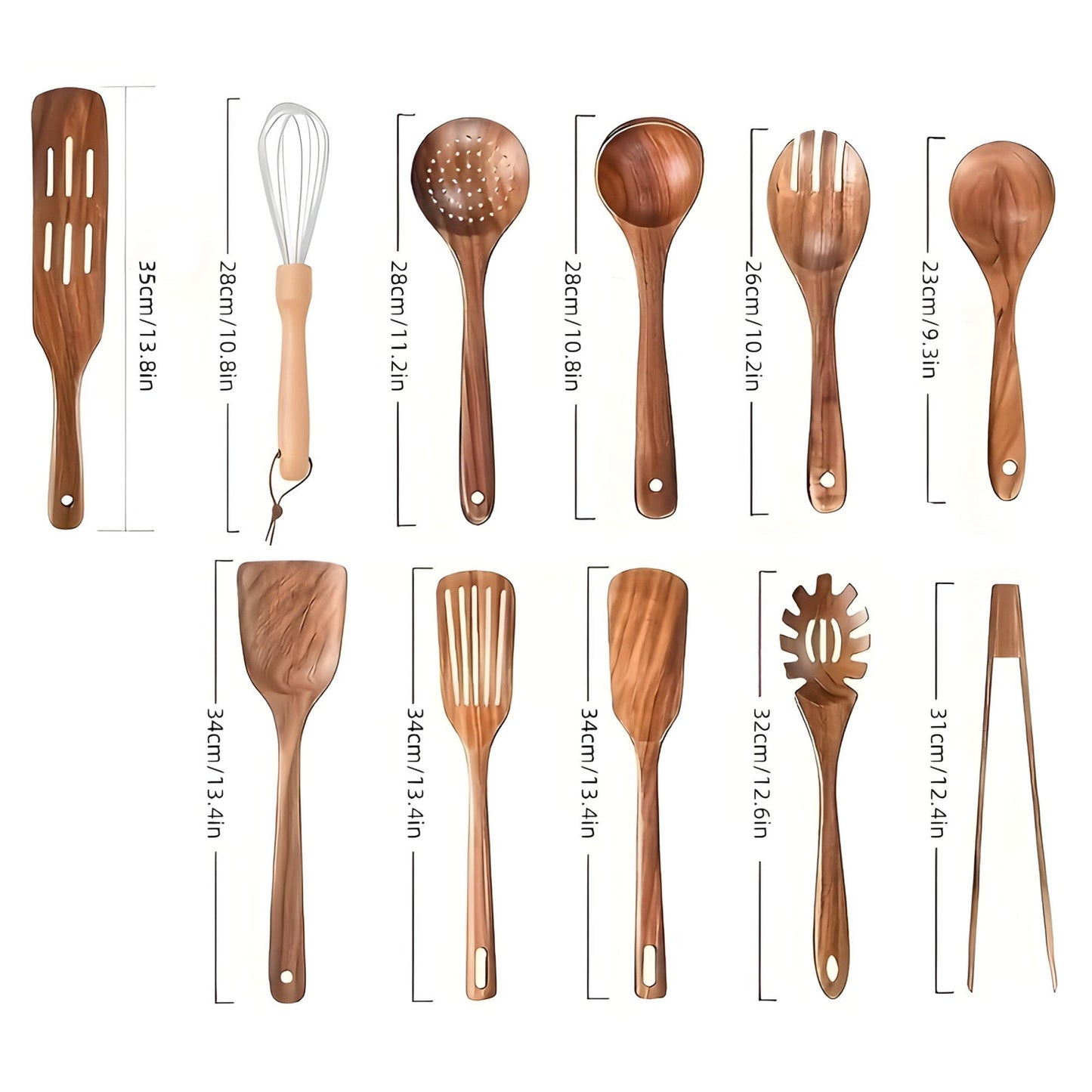 EcoWood Keukengerei Set van Hout met 11 Delen