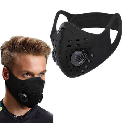 Hernieuwbare gezichtsmasker tegen vervuiling | 5-laags filter & ventilatoren