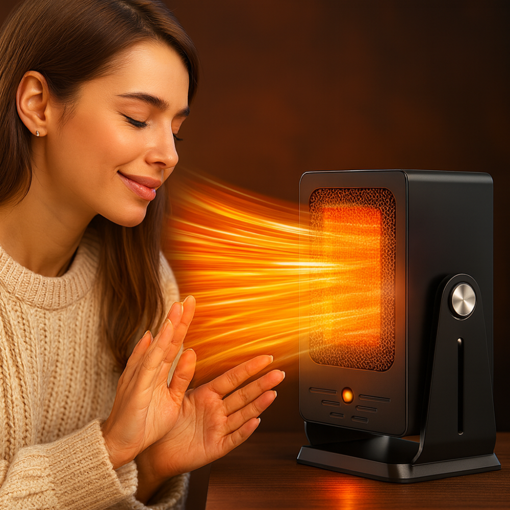 Compacte Convectie Ruimteverwarmer 900W – Draagbare Verwarming met Thermostaat