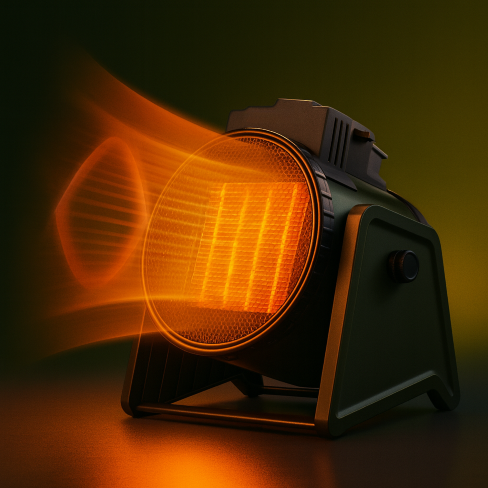 Generic Verwarming op Batterijen, Draagbare Ruimteverwarmer met 2 USB, 2 Temperaturen, 90 Graden Verstelbaar, Ruimtebesparend voor Kantoren, Slaapzalen