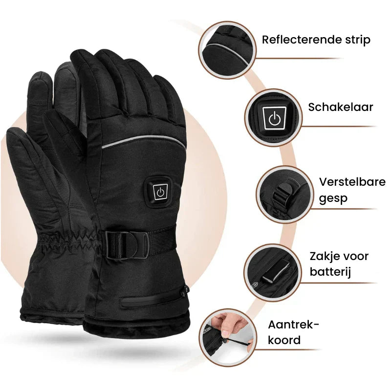 ThermoGrip Verwarmde Handschoenen – Waterdichte Uniseks Handschoenen met 3 Warmteniveaus en Touchscreen-Functie