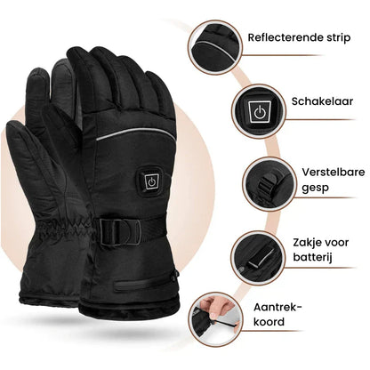 ThermoGrip Verwarmde Handschoenen – Waterdichte Uniseks Handschoenen met 3 Warmteniveaus en Touchscreen-Functie