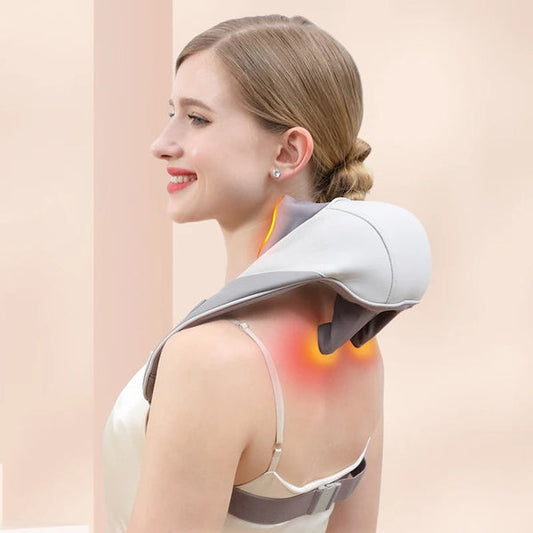 NeckEase Slimme Hals- en Schultermassage – Draadloos Massageapparaat met Warmtetherapie