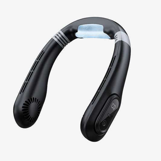 BreezeFlex Nekventilator – Draagbare Persoonlijke Koeling met Digitaal Display en USB-C