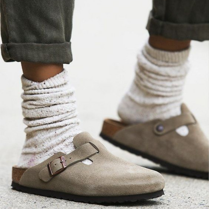 Eudoxia - Premium Unisex Leren Slippers Boston Sandalen: Stijl en kwaliteit in één