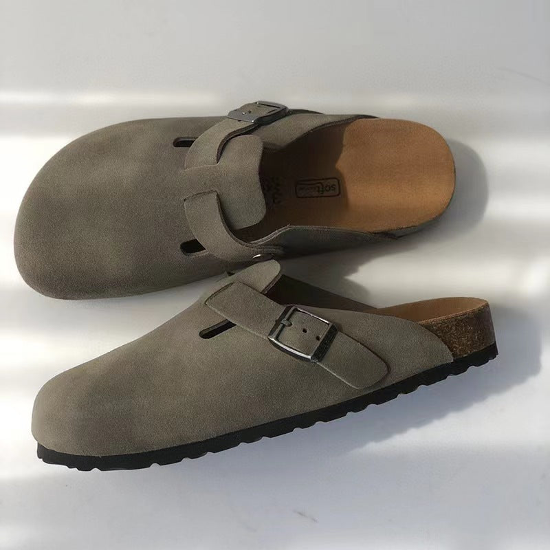 Eudoxia - Premium Unisex Leren Slippers Boston Sandalen: Stijl en kwaliteit in één
