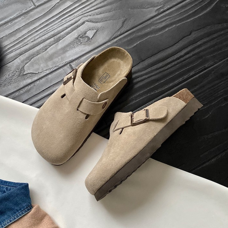 Eudoxia - Premium Unisex Leren Slippers Boston Sandalen: Stijl en kwaliteit in één