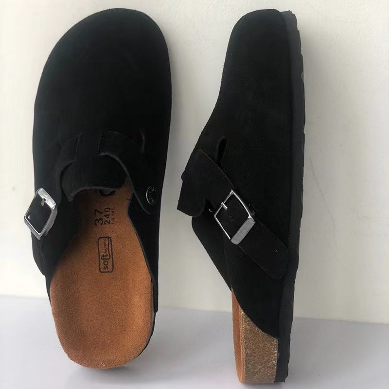 Eudoxia - Premium Unisex Leren Slippers Boston Sandalen: Stijl en kwaliteit in één