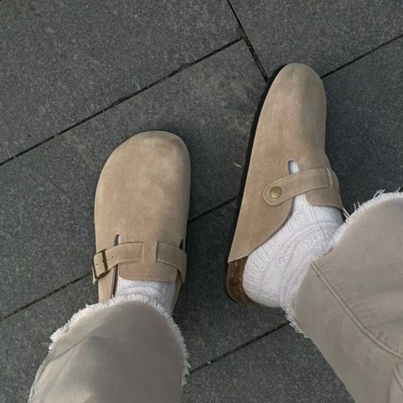 Eudoxia - Premium Unisex Leren Slippers Boston Sandalen: Stijl en kwaliteit in één