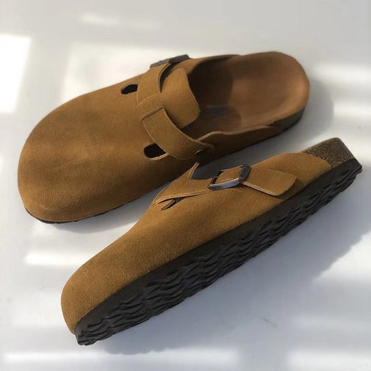 Eudoxia - Premium Unisex Leren Slippers Boston Sandalen: Stijl en kwaliteit in één