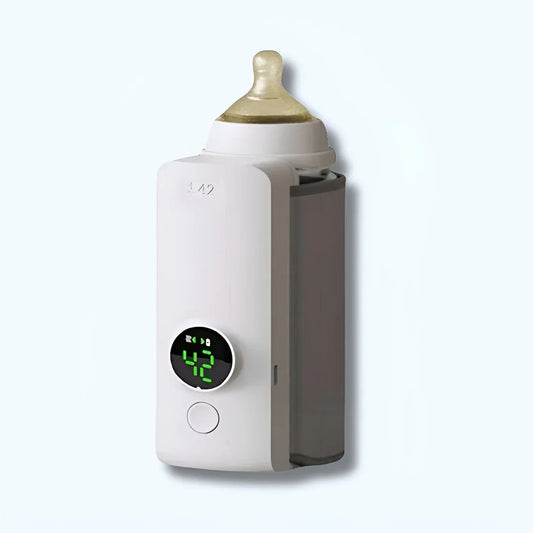 WarmMee Draagbare Flesverwarmer – Oplaadbaar en Instelbaar voor Onderweg