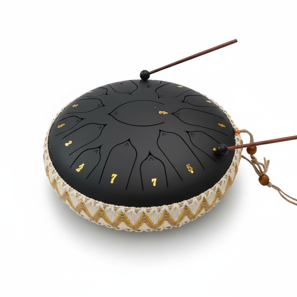 Harmonische Stalen Tongdrum in C-groot | Inclusief Slagwerk & Accessoires