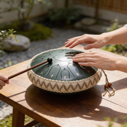 Harmonische Stalen Tongdrum in C-groot | Inclusief Slagwerk & Accessoires