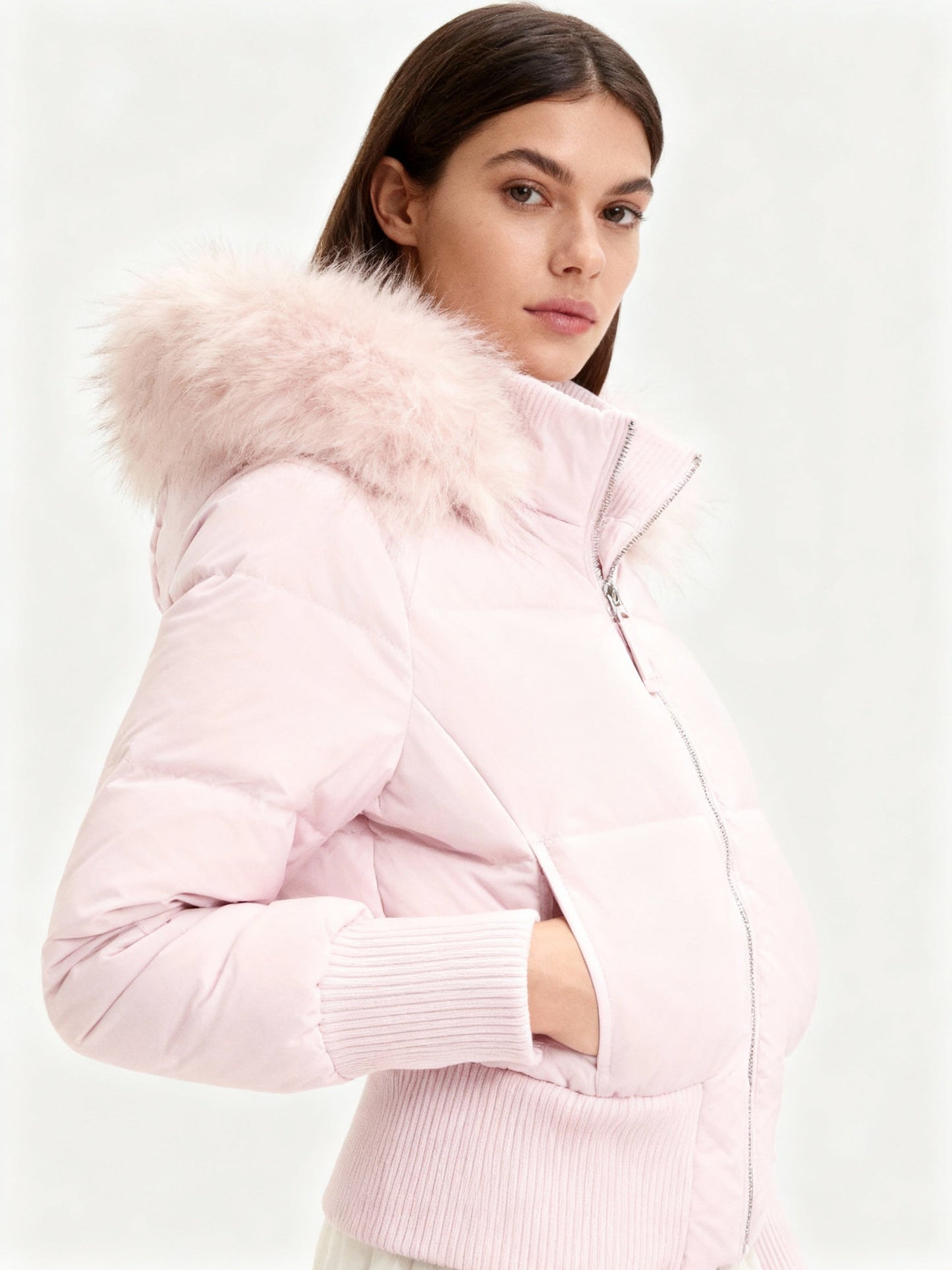 Gevoerde Dameswinterjas Novena – Warme Cropped Jas met Capuchon