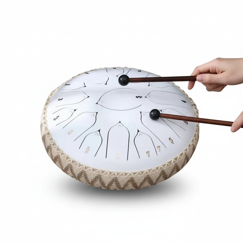 Harmonische Stalen Tongdrum in C-groot | Inclusief Slagwerk & Accessoires