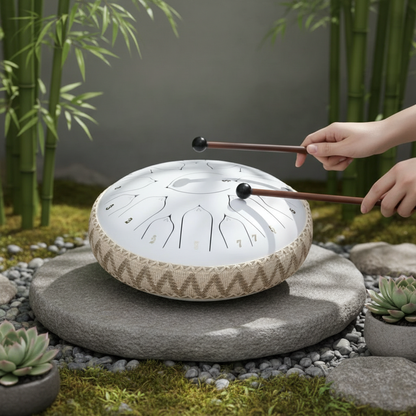 Harmonische Stalen Tongdrum in C-groot | Inclusief Slagwerk & Accessoires