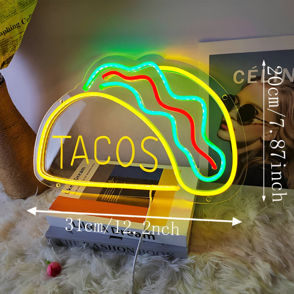 Fastfood LED Neonlamp – Kleurrijke Wanddecoratie met USB-aansluiting