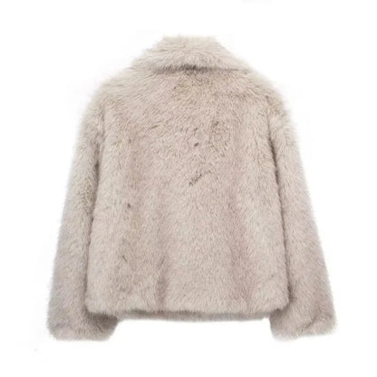 Faux bontjas | Kort | Faux bont | Pluizige faux bontjas | Winterjas voor vrouwen