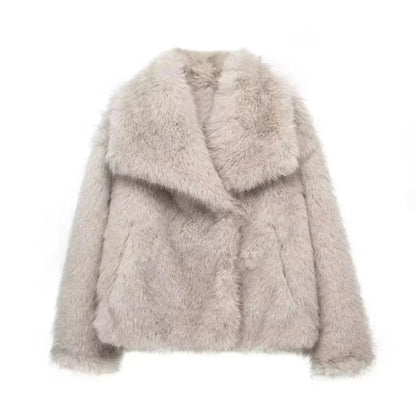 Faux bontjas | Kort | Faux bont | Pluizige faux bontjas | Winterjas voor vrouwen