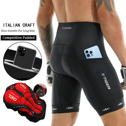 Heren Fietsbroek met 5D Gel Zitkussen en Reflecterende Details