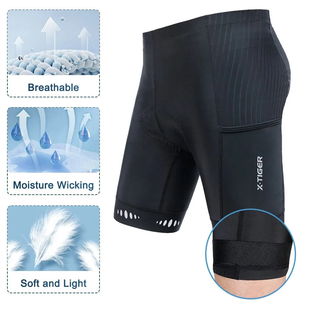 Heren Fietsbroek met 5D Gel Zitkussen en Reflecterende Details