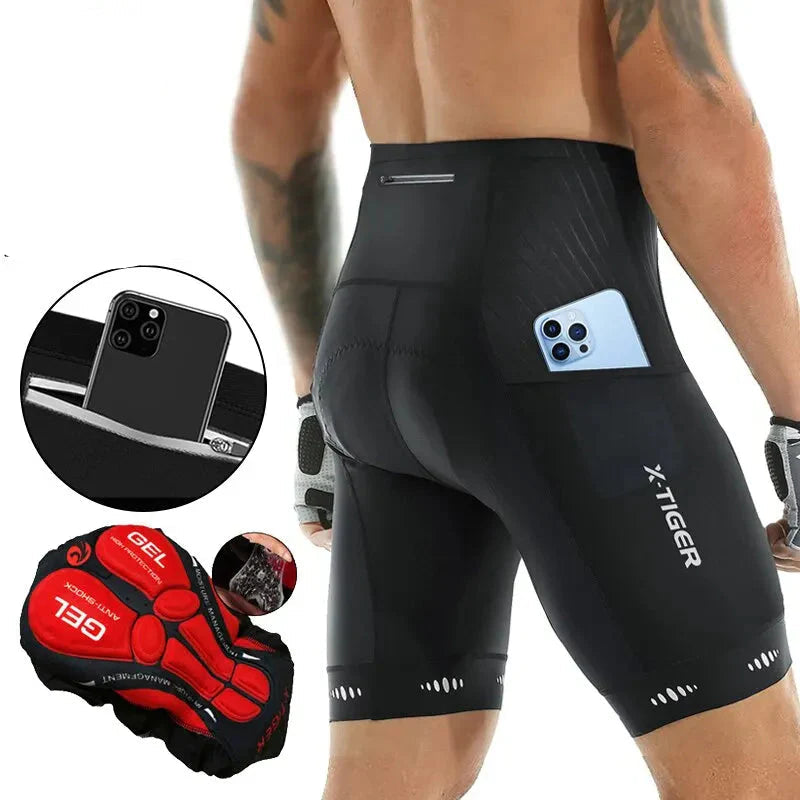 Heren Fietsbroek met 5D Gel Zitkussen en Reflecterende Details