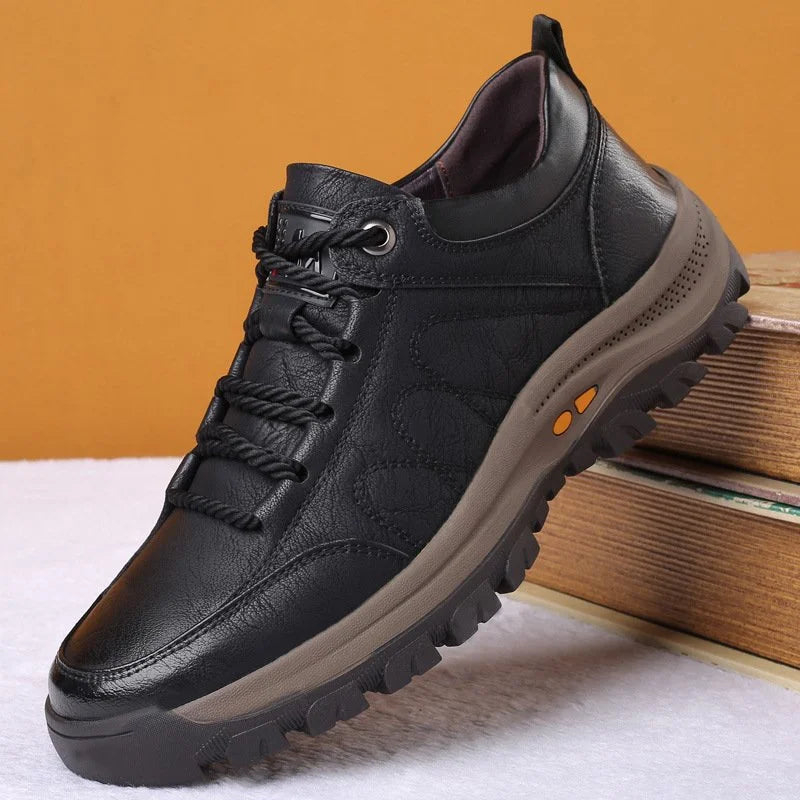 FlexShoes - Comfortabele en Waterdichte Orthopedische Leren Schoenen voor Heren