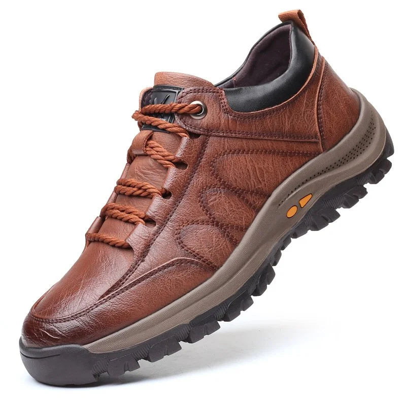 FlexShoes - Comfortabele en Waterdichte Orthopedische Leren Schoenen voor Heren