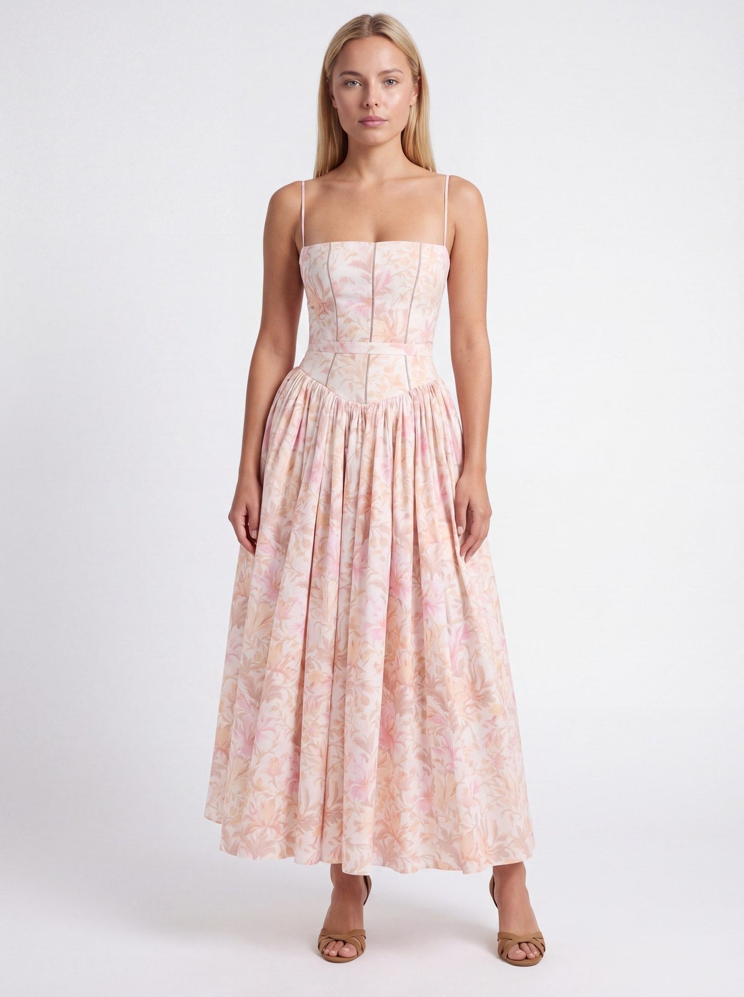 BloeiVorm Maxi Jurk met Bloemenprint en Lange Pasvorm