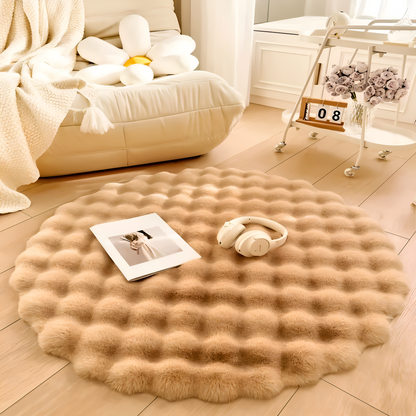 Ronde Fluweelzachte Antislip Vloermat – Gezellige Fleece Woondecoratie