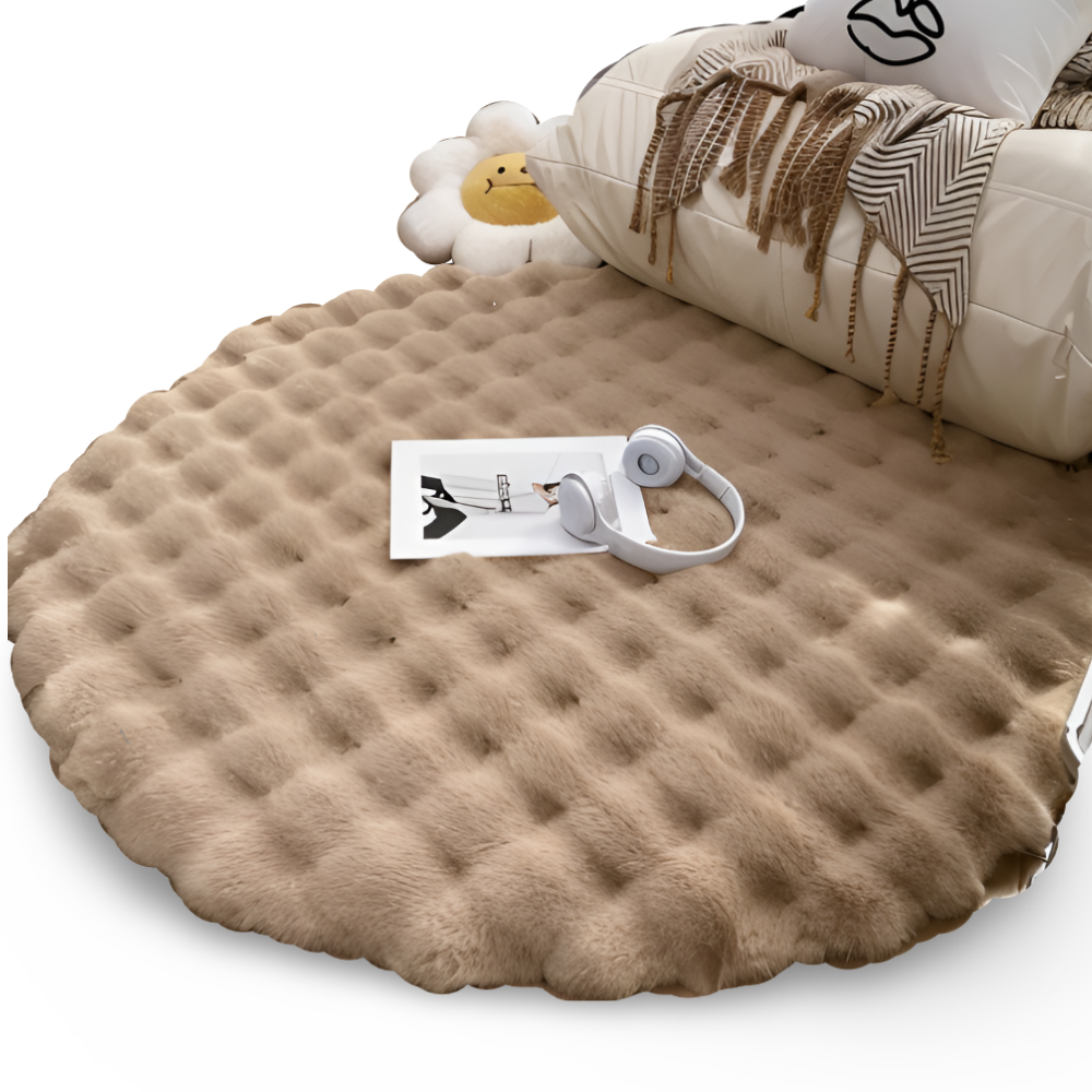 Ronde Fluweelzachte Antislip Vloermat – Gezellige Fleece Woondecoratie