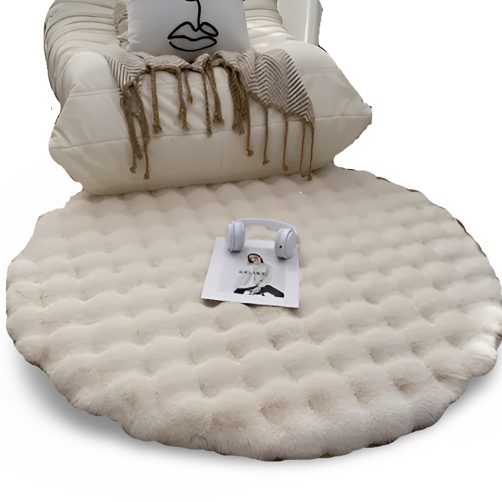 Ronde Fluweelzachte Antislip Vloermat – Gezellige Fleece Woondecoratie