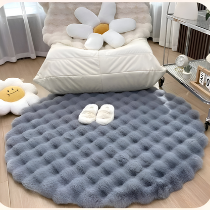 Ronde Fluweelzachte Antislip Vloermat – Gezellige Fleece Woondecoratie