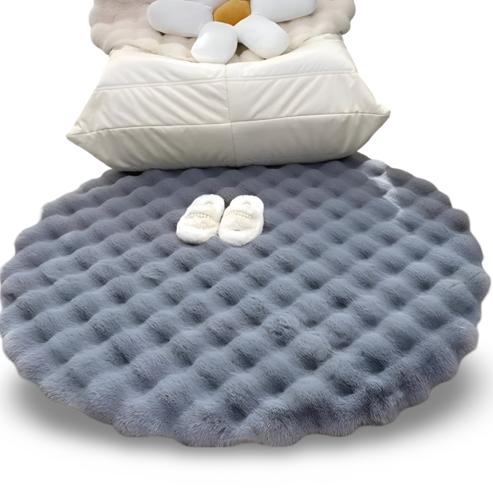 Ronde Fluweelzachte Antislip Vloermat – Gezellige Fleece Woondecoratie