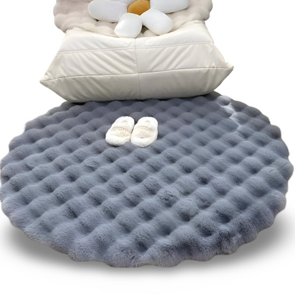 Ronde Fluweelzachte Antislip Vloermat – Gezellige Fleece Woondecoratie