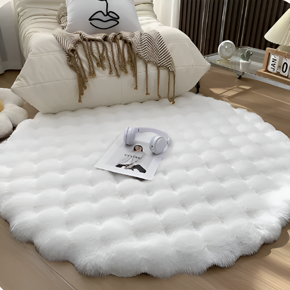 Ronde Fluweelzachte Antislip Vloermat – Gezellige Fleece Woondecoratie