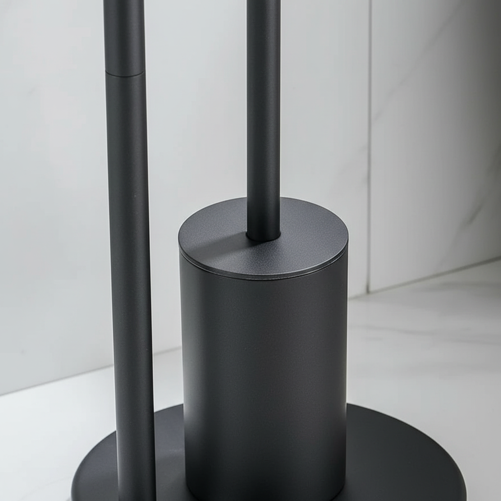 Wandmontage toiletrolhouder met geïntegreerde borstel - modern design