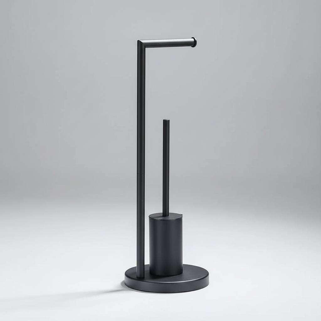 Wandmontage toiletrolhouder met geïntegreerde borstel - modern design