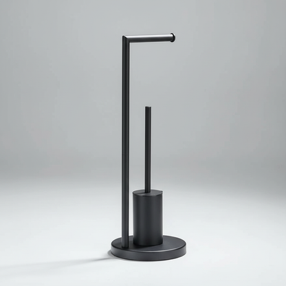 Wandmontage toiletrolhouder met geïntegreerde borstel - modern design