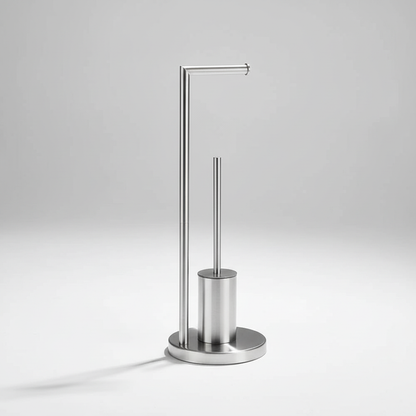 Wandmontage toiletrolhouder met geïntegreerde borstel - modern design
