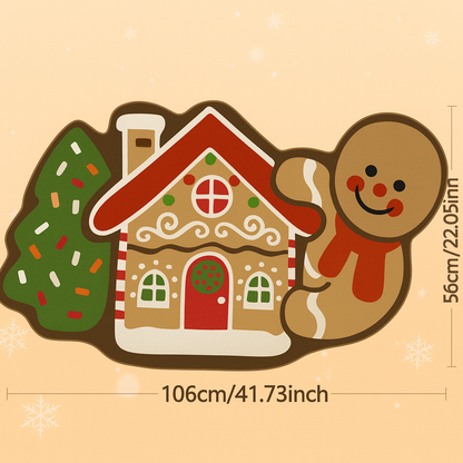 Frostholm Peperkoek Kersttapijt – Gezellig Antislip Vloerkleed voor Feestelijke Sfeer