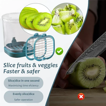 Multifunctionele Fruitsnijder met Opvangbak en Verwisselbare Messen