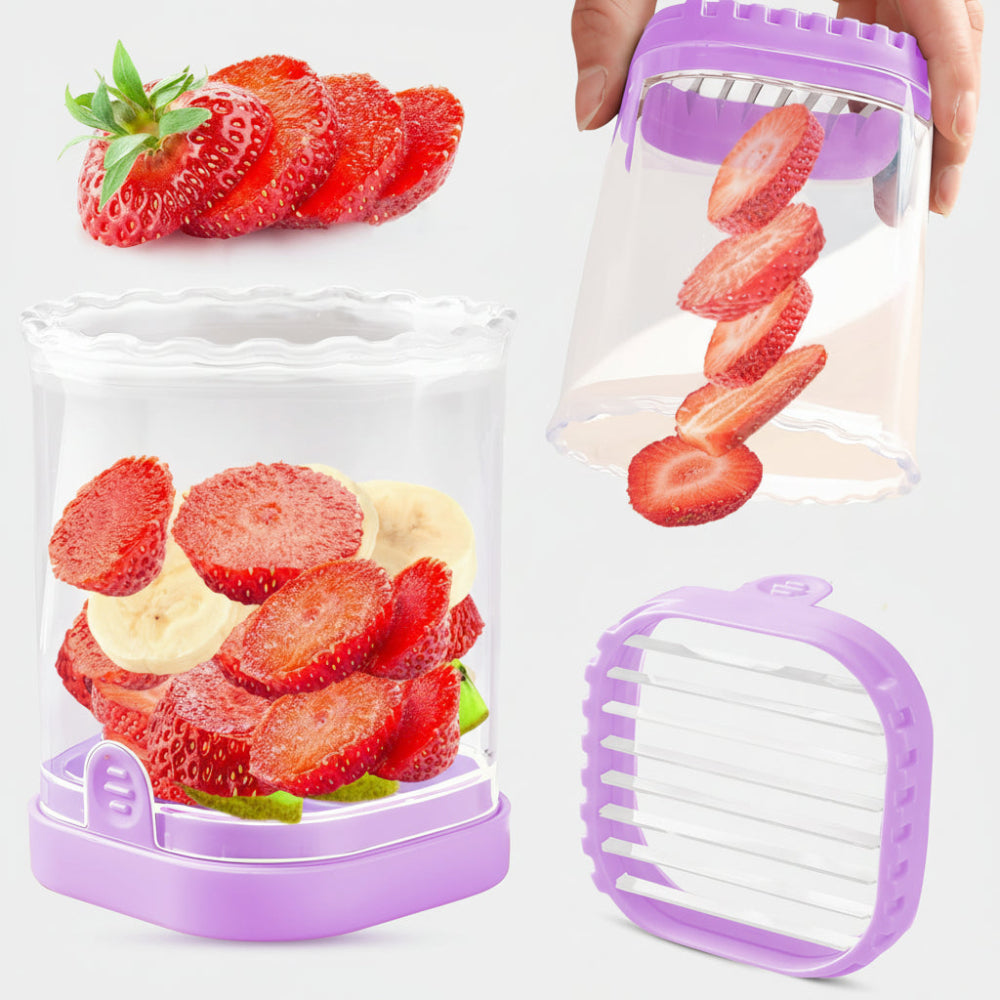 Multifunctionele Fruitsnijder met Opvangbak en Verwisselbare Messen